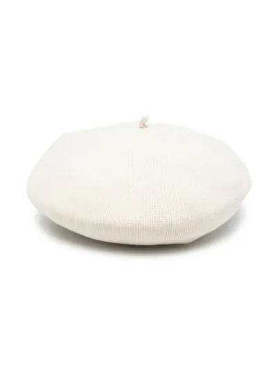 Ralph Lauren Kids' Ribbed-knit Wool Beret In Neutrals