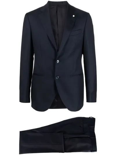 Luigi Bianchi Mantova Single-breasted Virgin Wool Suit In Blue