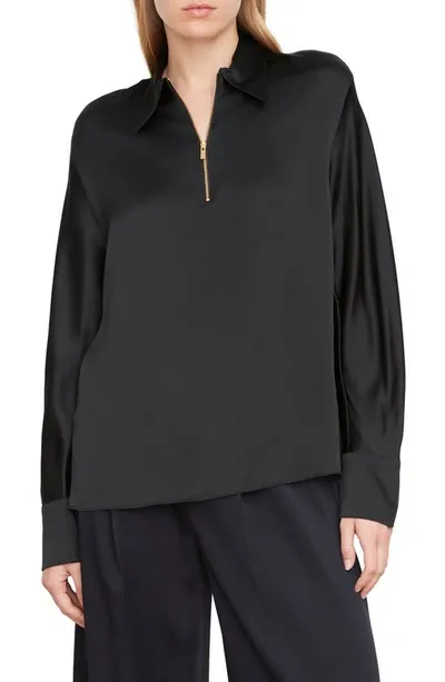 Vince Silk Blouse In Black