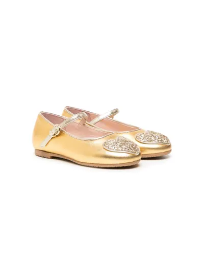 Sophia Webster Kids' Amora Flat In Gold