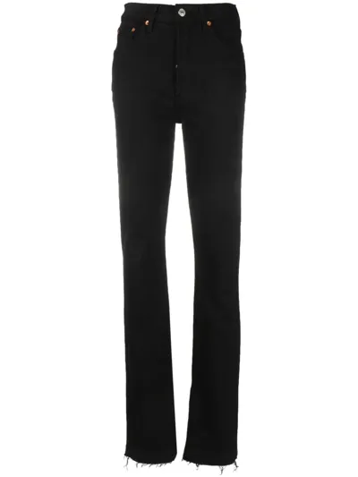 Re/done High-rise Skinny Boot Jeans In Black