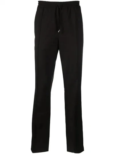 Valentino Drawstring-waist Straight-leg Trousers In Ebony