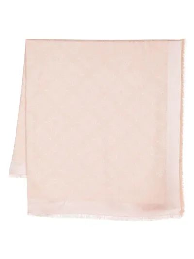 Mulberry Tree Square Monogram-pattern Scarf In Pink