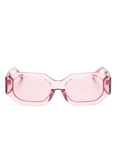 Linda Farrow X The Attico Rectangle-frame Sunglasses In Pink