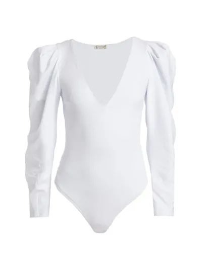 Free People X Intimately Fp Va Va Voop Bodysuit In White