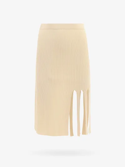 K Krizia Ribbed Knit Skirt - Atterley In Yellow