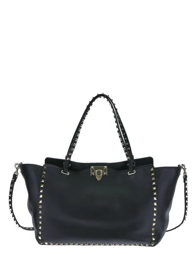 Valentino Garavani Rockstud Medium Tote Bag In Black