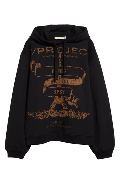 Y/project Black Print Hoodie