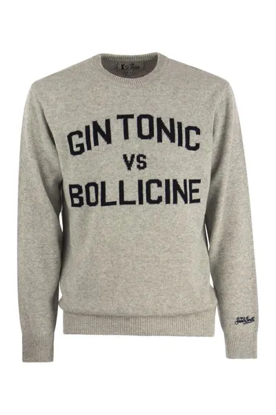 Mc2 Saint Barth Gin Vs Bollicine Jumper In Wool And Cashmere Blend In Grey