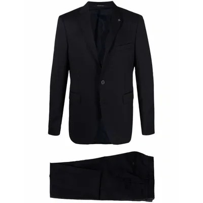 Tagliatore Virgin Wool Two-piece Suit In Blue