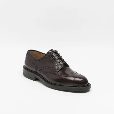 Crockett &amp; Jones Pembroke Burgundy Cavalry Calf Laced Up Derby Shoe In Bordeaux