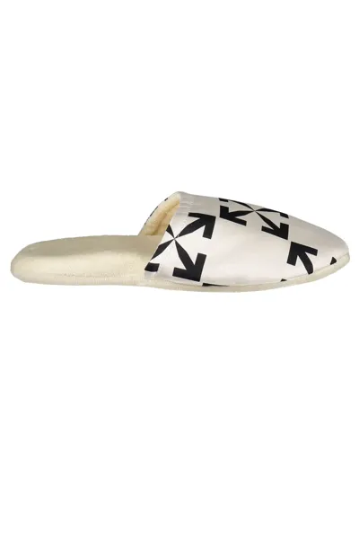 Off-white Fabric Slippers In White