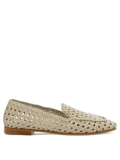 Del Carlo Portofino Interwoven-design Loafers In Beige