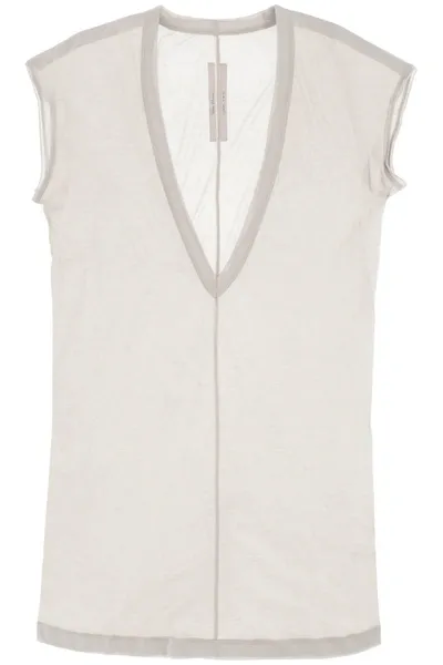 Rick Owens Dylan Maxi T-shirt With V Neck In Gray