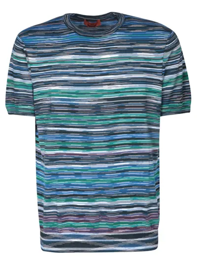 Missoni Striped Cotton T-shirt In Multi