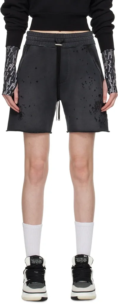 Amiri Black Shotgun Shorts In Faded Black