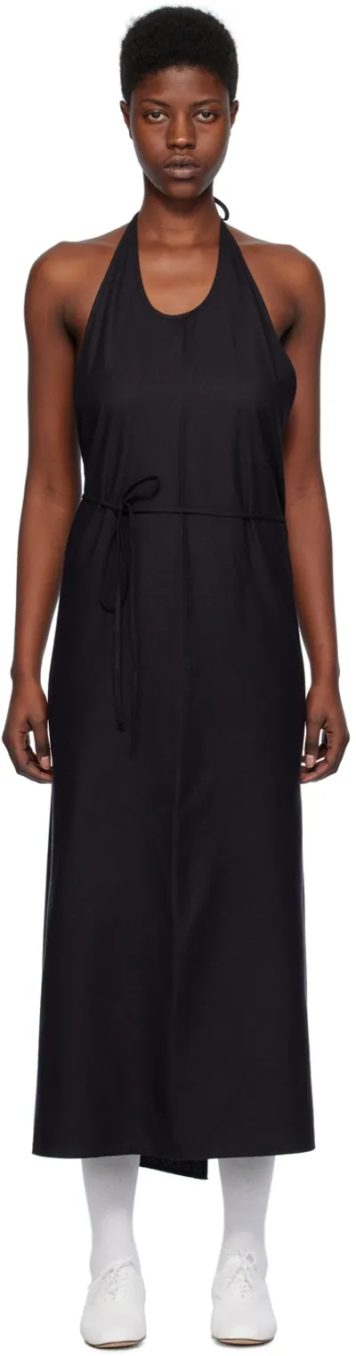 Baserange Black Apron Maxi Dress