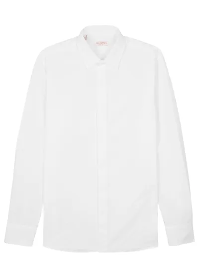 Valentino Cotton Poplin Shirt Jacket In White