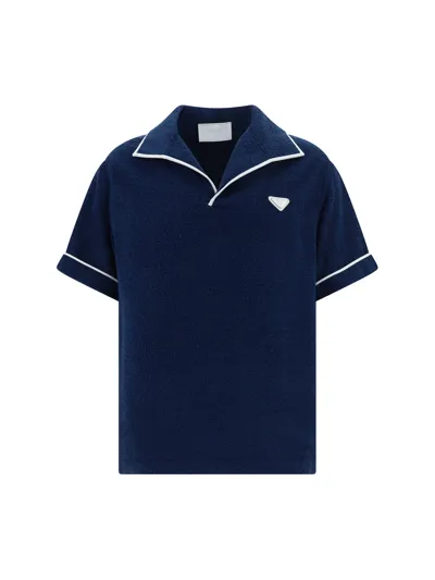 Prada Polo Shirt In Bleu