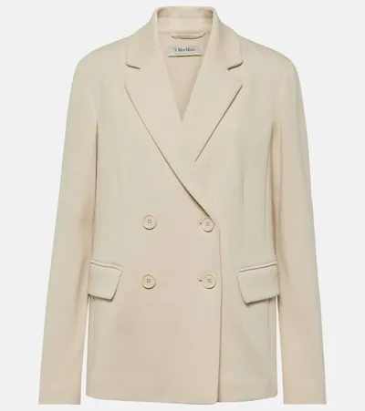 's Max Mara Scrigno Cotton-blend Jersey Blazer In White