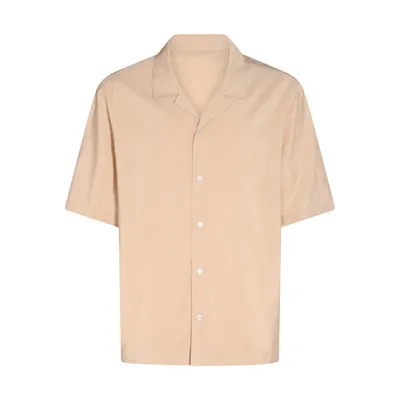 Studio Nicholson Beige Archer Shirt In <p>beige Viscose Blend Shirt From  Featuring Short Sleeves, Shirt Collar, Button Clo