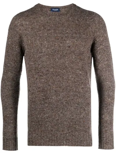 Drumohr Ribbed Knit Sweater In Grey