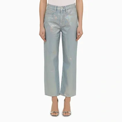 Frame La Jane Cropped Jeans In Hologram Denim In Blue