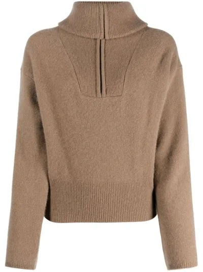 Joseph Half-zip Cashmere-blend Sweater In Neutrals