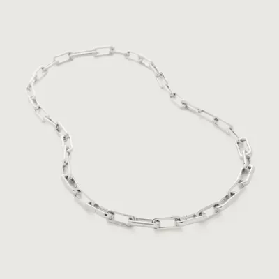 Monica Vinader Sterling Silver Alta Capture Charm Necklace Adjustable 48cm/19' In Metallic