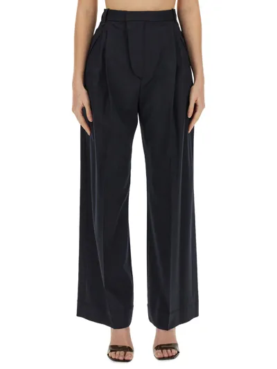 Victoria Beckham Wide Leg Pants In Blue