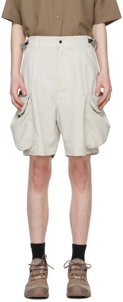 Meanswhile Off-white Luggage Shorts In Bone