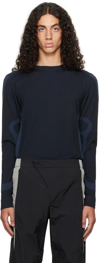 _j.l - A.l_ Black & Navy Riser Longsleeve T-shirt In Shungite Black