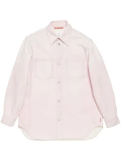 Acne Studios Denim Button-up Shirt In Pale Pink