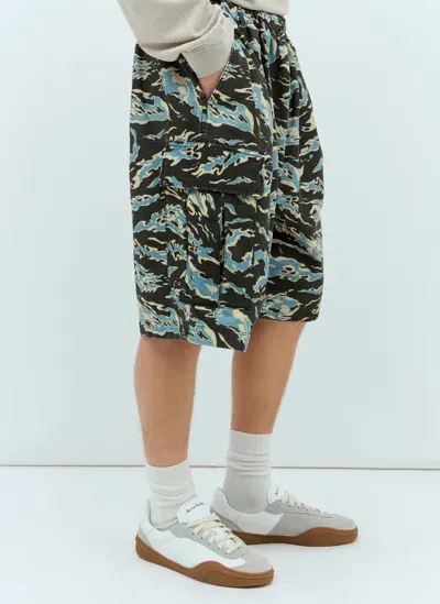 Acne Studios Printed Ripstop Shorts In Black