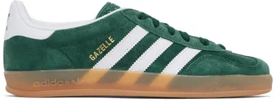 Adidas Originals Adidas Mens Collegiate Green Hazy Sk Gazelle Indoor Brand-patch Leather Low-top Trainers In Cgreen/ftwwht/magold