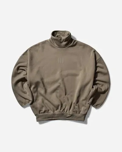 Adidas Originals Men S Fear Of God Athletics Mock Neck Sweatshirt Clay In Grey