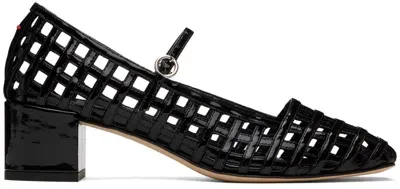 Aeyde Black Aline Caged Mary-jane Heels