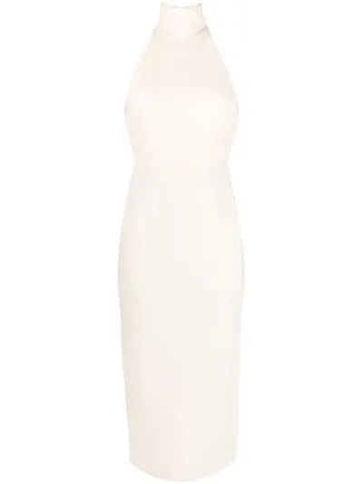 Alex Perry Mannor Stretch-crepe Midi Dress In Neutrals