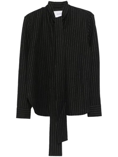 Alex Perry Pinstriped Shirt In Black