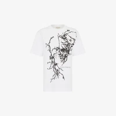 Alexander Mcqueen Blossom Skull Oversized T-shirt In White