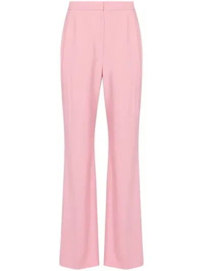 Alexander Mcqueen Pressed-crease Flared Trousers In Pink