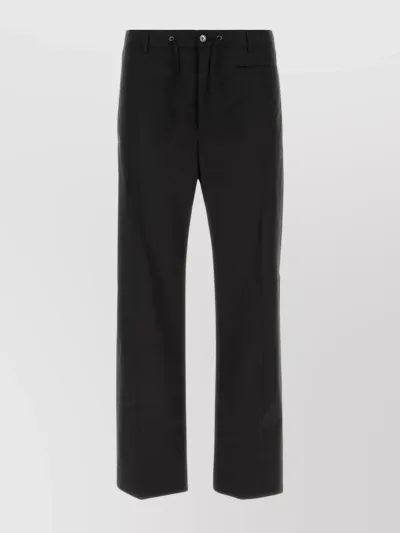 Alexander Mcqueen Drawstring-waist Straight-leg Trousers In Black