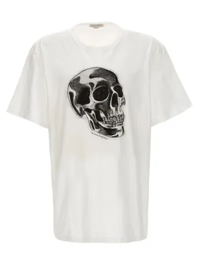 Alexander Mcqueen Skull T-shirt In White/black