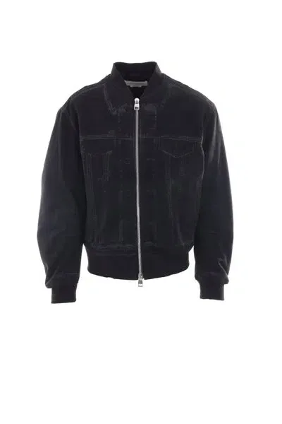 Alexander Mcqueen Zipped Denim Jacket In Black