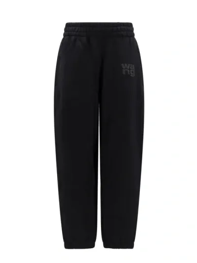 Alexander Wang Jogging Cotton Trouser With Logo In Black