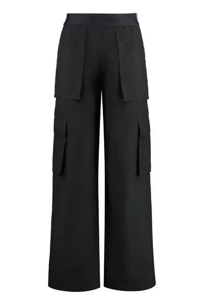 Alexander Wang Wide-leg Cotton Cargo Pants In Black