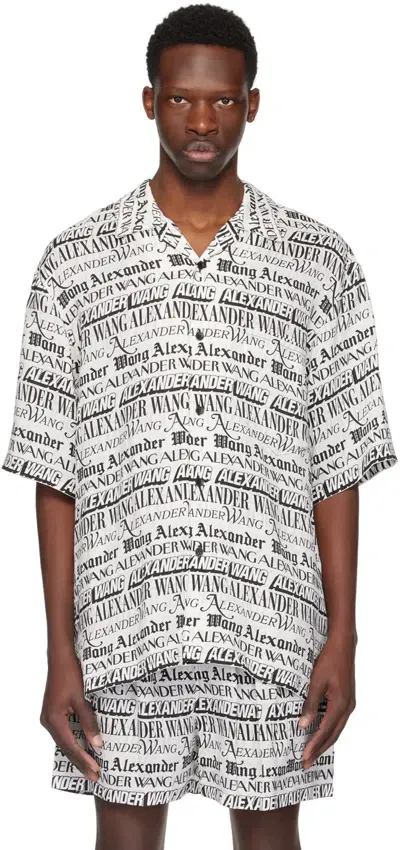 Alexander Wang White Newspaper Shirt In White/black