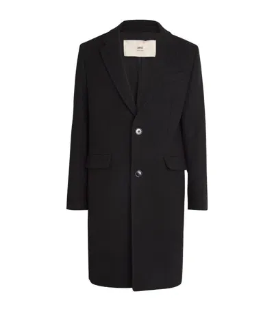 Ami Alexandre Mattiussi Wool Single-breasted Coat In Black