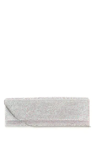 Amina Muaddi Woman Clutch In Silver