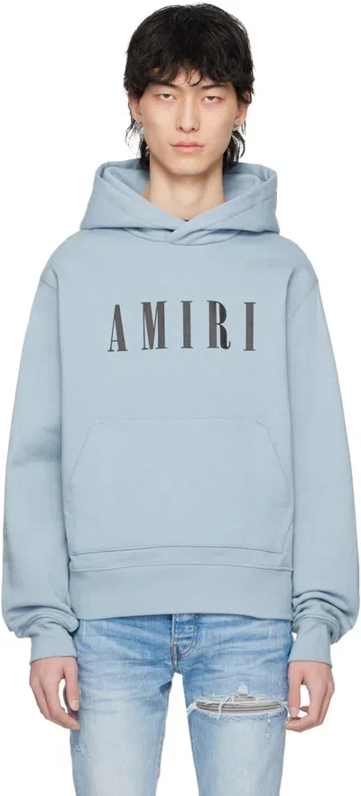 Amiri Blue Logo-print Cotton Hoodie